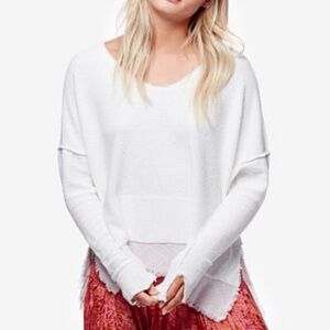 Free people raw hem oversized shirt XS